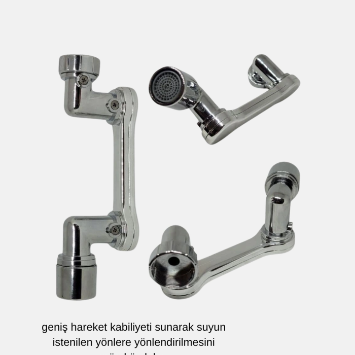 1080° Dönebilen Musluk Ucu – Su Tasarruflu, Esnek Ve 360° Çift Eksenli Başlık (kopya)