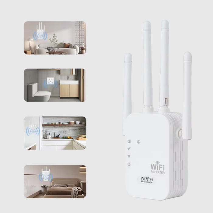 Antenli Wifi Repeater 300m2 Kapsama Alanı Wpa3 Güvenlikli