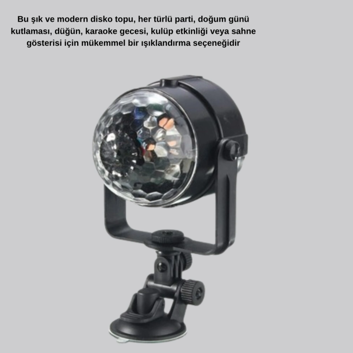 Ritme Duyarlı Led Disko Topu – Renkli Işık Gösterili Parti Lambası