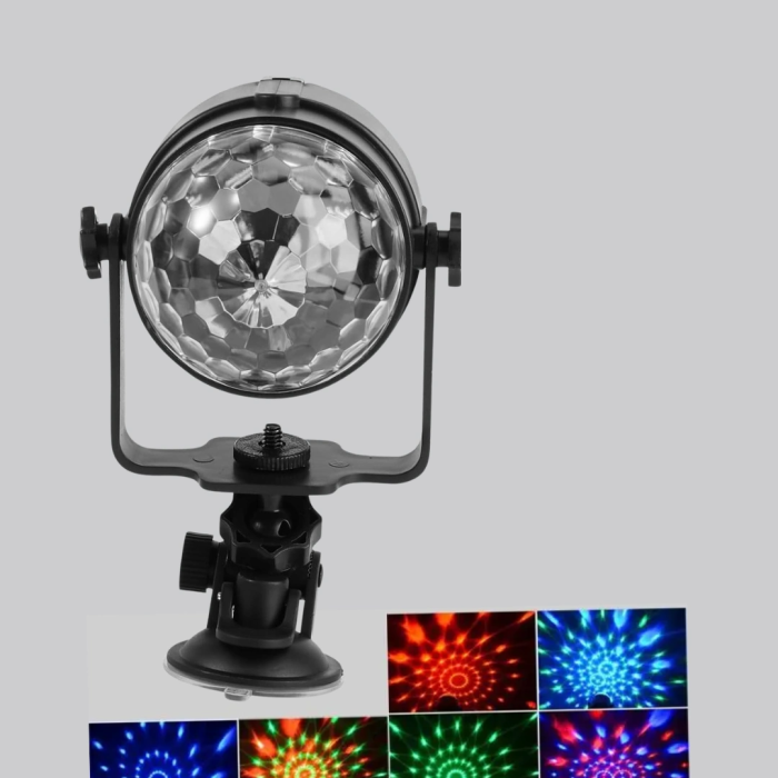 7 Renk Modlu Müzik Sensörlü Disko Topu – Led Işıklı Parti Aydınlatması