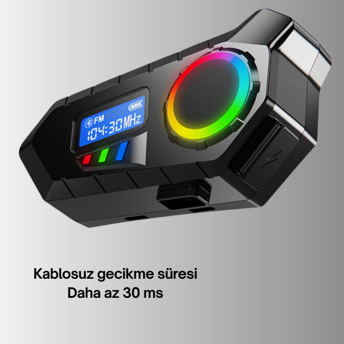 500mah Bataryalı Bluetooth 5.4  İnterkom Led Ekranlı Fm Destekli
