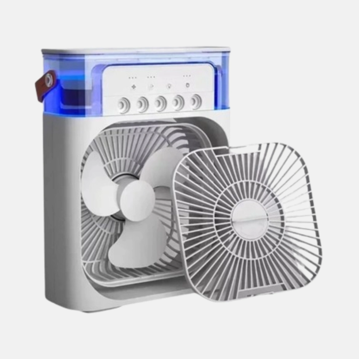 3’ü 1 Arada Mini Klima Fan Usb Şarjlı, 7 Renk Gece Lambalı Ve Nemlendirici