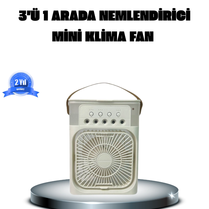 Taşınabilir Mini Klima Fan 3’ü 1 Arada Soğutucu, Nemlendirici Ve Gece Lambası