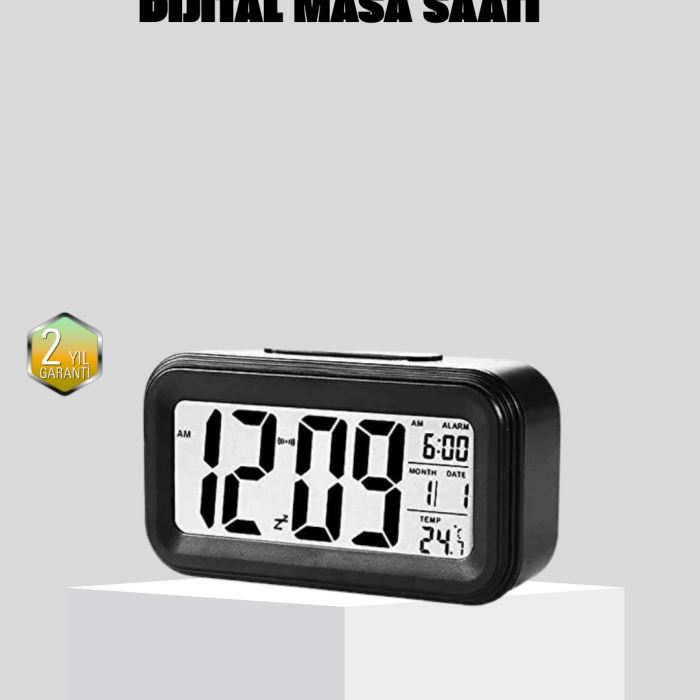Fotoselli Dijital Masa Saati Aydınlatmalı Alarm Ve Tarih Göstergeli