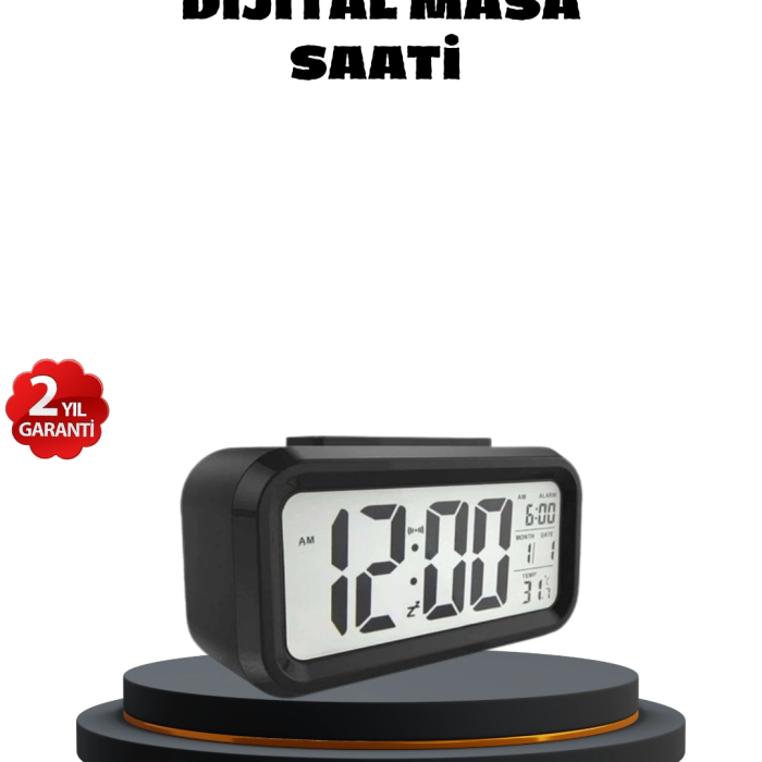 Sensörlü Dijital Masa Saati Alarm Ve Sıcaklık Göstergeli