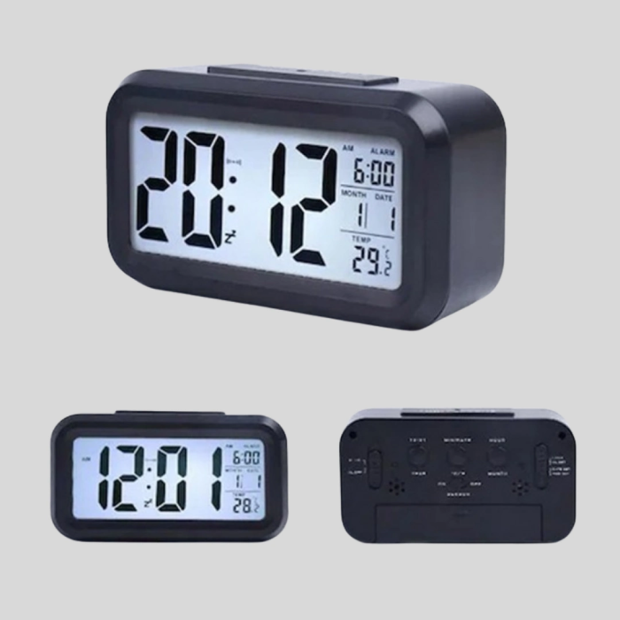 Sensörlü Dijital Masa Saati Alarm Ve Sıcaklık Göstergeli