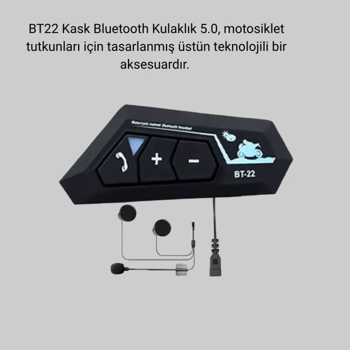 Bt22 Kask İçi Bluetooth Kulaklık Hızlı Eşleşme Ve Gürültü Önleyici Mikrofon