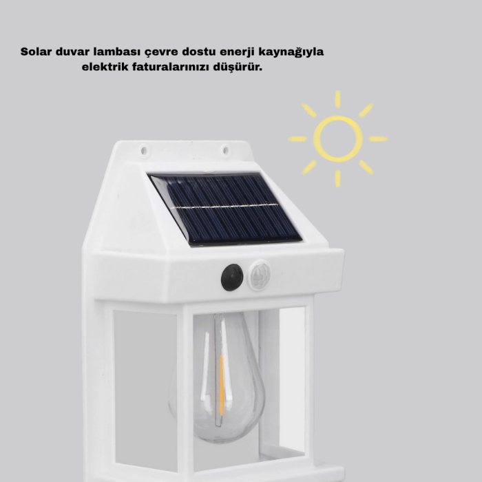 Üç Modlu Güneş Enerjili Duvar Lambası 1800mah Bataryalı Ve Hareket Sensörlü