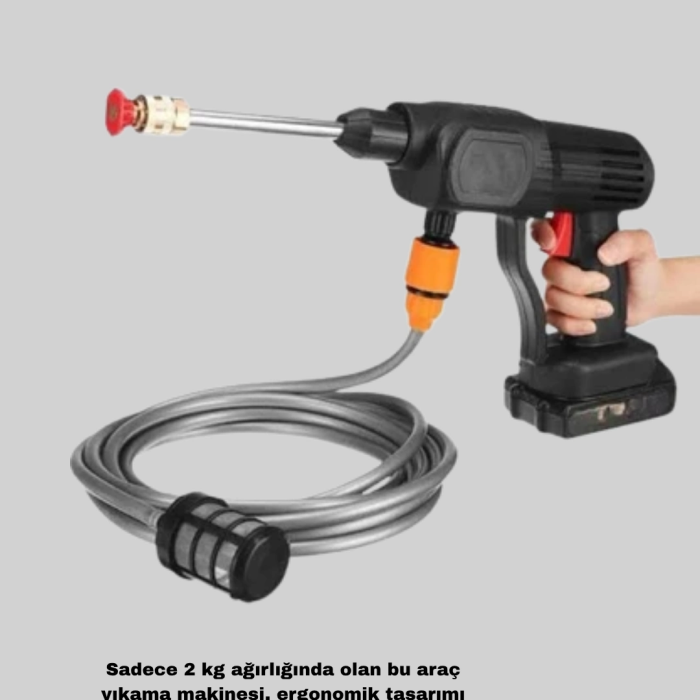 Taşınabilir Akülü Araba Yıkama Makinesi 1.7 Mpa Basınçlı Ve Ergonomik Tasarımlı