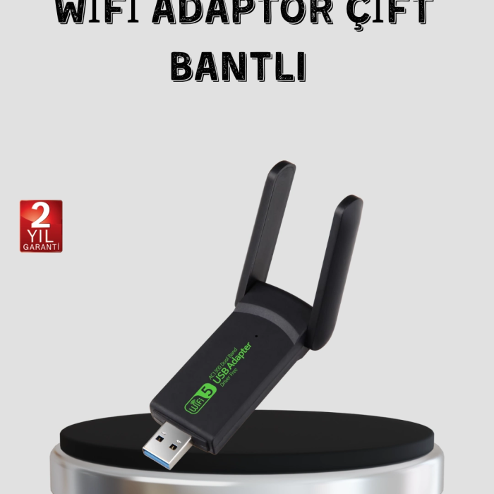 1200 Mbps Dual Band Wifi Adaptör – 5.8g & 2.4g Çift Antenli
