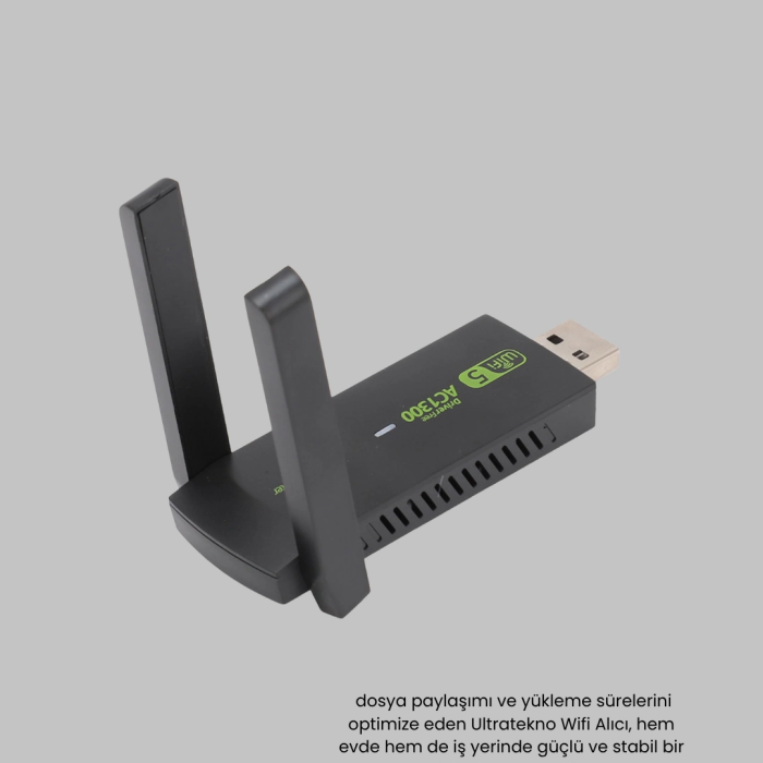 1200 Mbps Dual Band Wifi Adaptör – 5.8g & 2.4g Çift Antenli