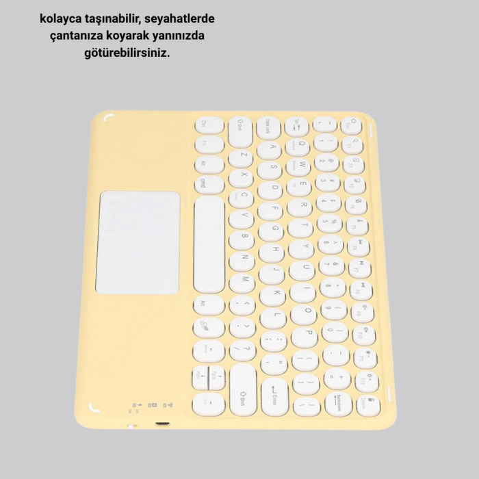 Bluetooth Kablosuz Klavye – İnce Slim Model, Tablet Ve Akıllı Tv Uyumlu, Sessiz Tuşlu Taşınabilir Klavye