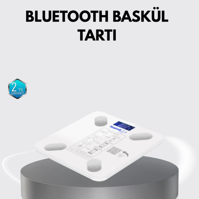 Bluetooth Akıllı Tartı – 8 Fonksiyonlu Dijital Baskül, 180 Kg Kapasiteli