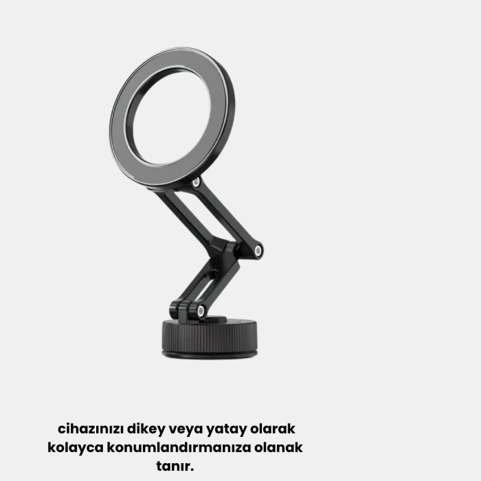 Katlanır Manyetik Araç İçi Telefon Tutucu – 360° Dönebilen, Magsafe Uyumlu, Güçlü Mıknatıslı Tasarım