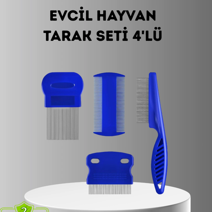 4’lü Kedi Köpek Tüy Temizleme Seti – Paslanmaz Çelik,ergonomik Ve Uzun Ömürlü