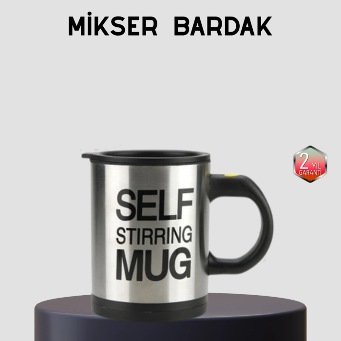 Otomatik Karıştıran Akıllı Kupa – Paslanmaz Çelik, Isı Korumalı