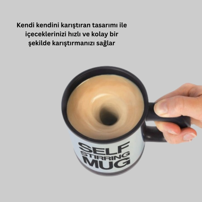 Otomatik Karıştıran Akıllı Kupa – Paslanmaz Çelik, Isı Korumalı