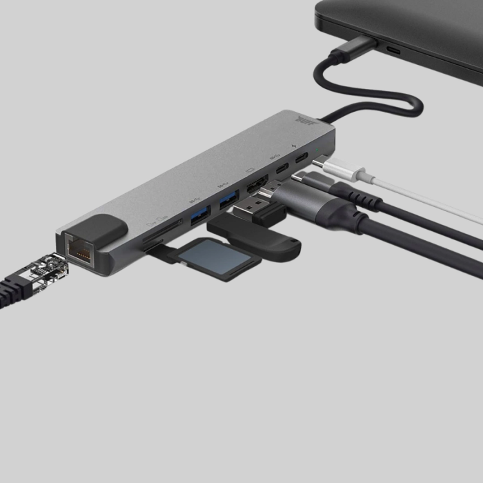 Type-c Çoklu Dönüştürücü – Alüminyum Gövde, Hızlı Veri Aktarımı Ve Şarj Desteği