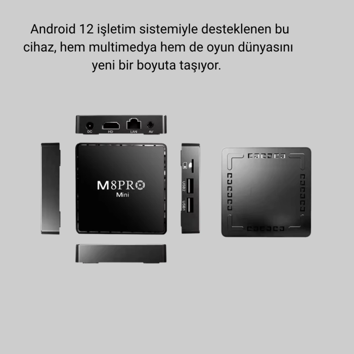 M8pro Mini 2 Android 12 64 Gb Tv Box – 10k Ultra Hd Görüntü & Oyun Keyfi