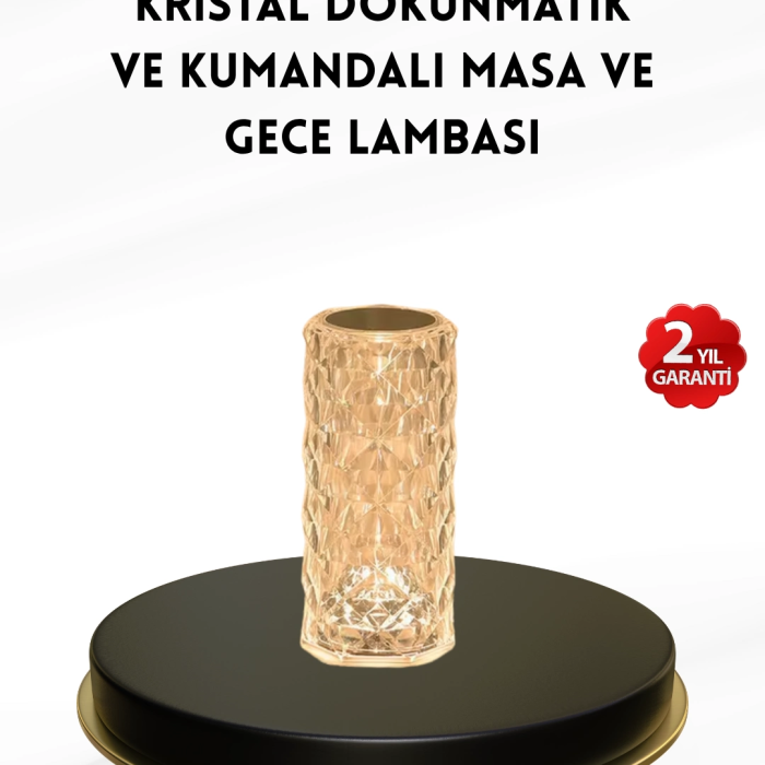Kristal Tasarımlı Rgb Led Gece Lambası – Kumandalı, Renk Değiştiren Dekoratif Işık