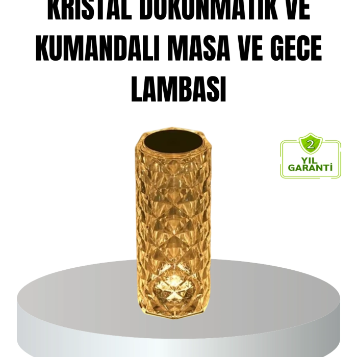 Kristal Rgb Led’li Kumandalı Masa Ve Gece Lambası – Renkli Işık Modlarıyla Şık Dekoratif Aydınlatma