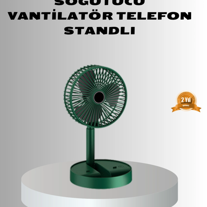 Şarjlı Katlanabilir Mini Fan – 3 Kademe Hız Ayarı, Taşınabilir Tasarım