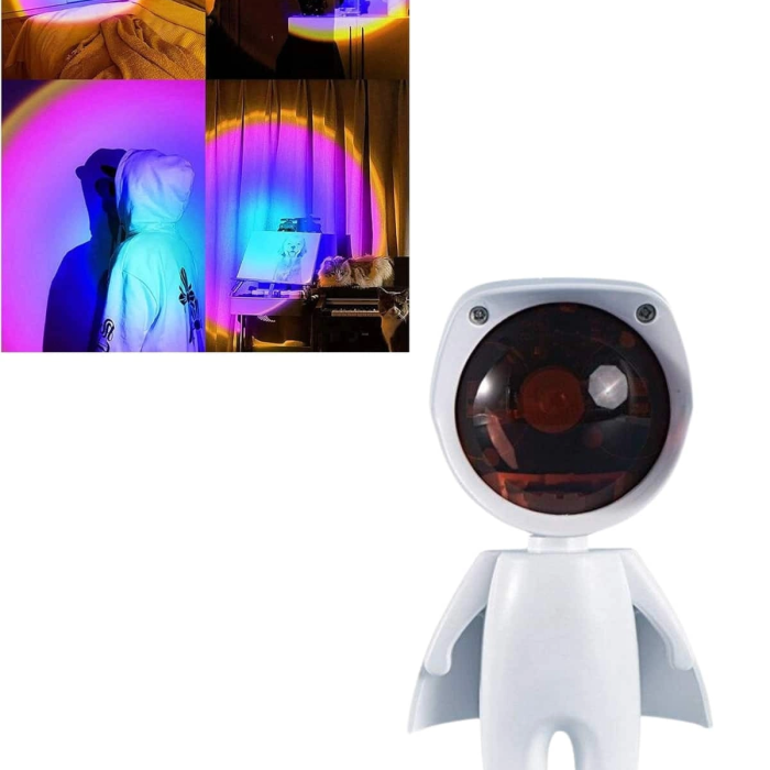 Astronot Işık Projektörü Gökkuşağı Projeksiyon Gece Lambası Hediyelik