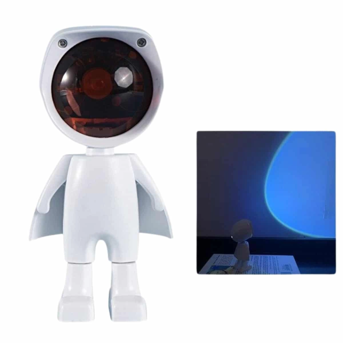 Gün Batımı Lambası Işık Arka Plan Projektör Sevimli Astronot Enerji Tasarruflu