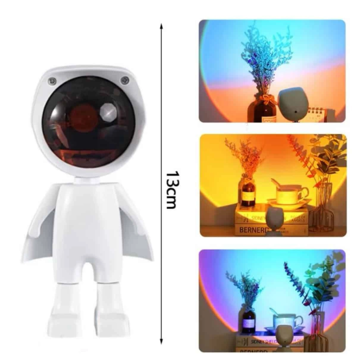 180 Derece Dönebilen Astronot Masa Ve Gece Lambası Projektör