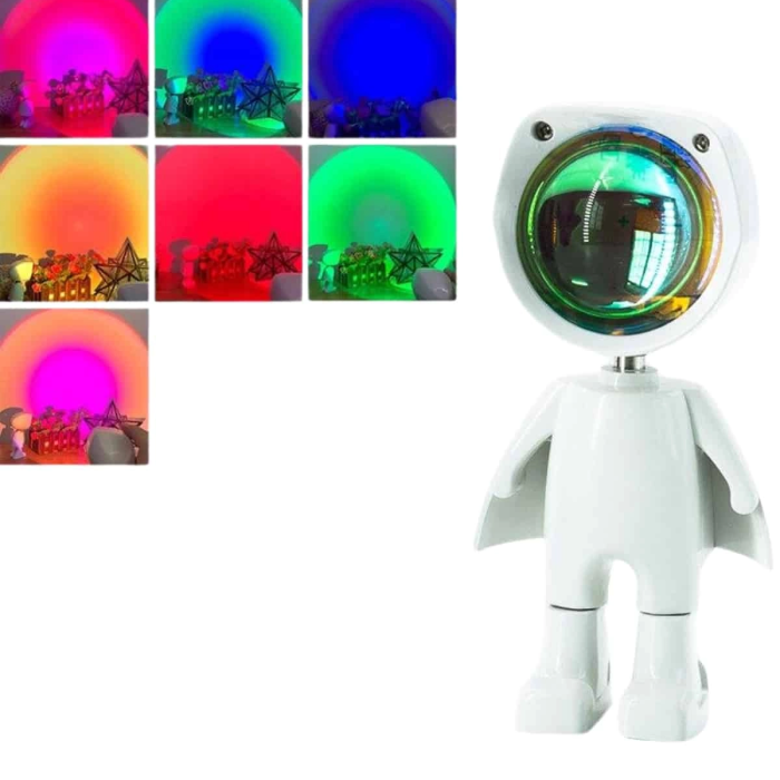 180 Derece Dönebilen Astronot Masa Ve Gece Lambası Projektör