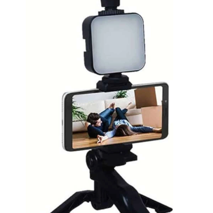 Telefon Tutucu Mikrofonlu Işıklı Youtuber Video Kayıt