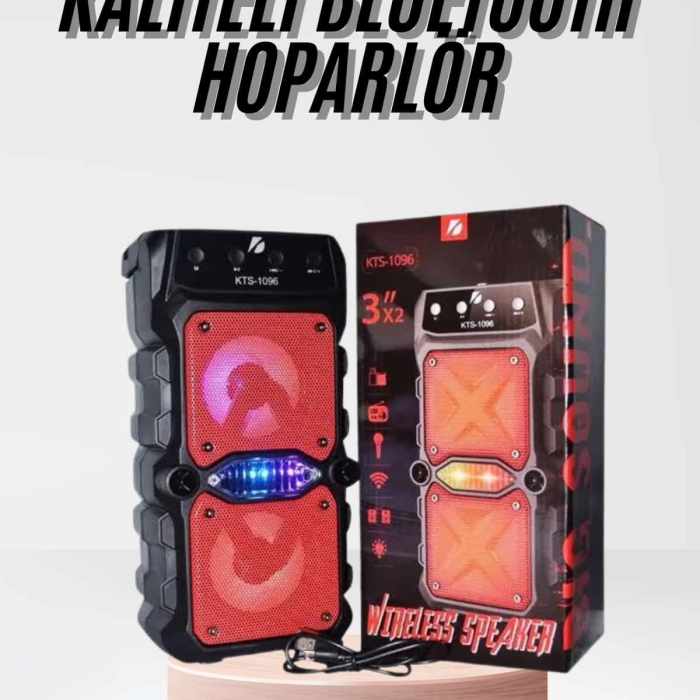 Taşınabilir Kablosuz Bluetooth Hoparlör Uzun Pil Ömrü Led Işıklı