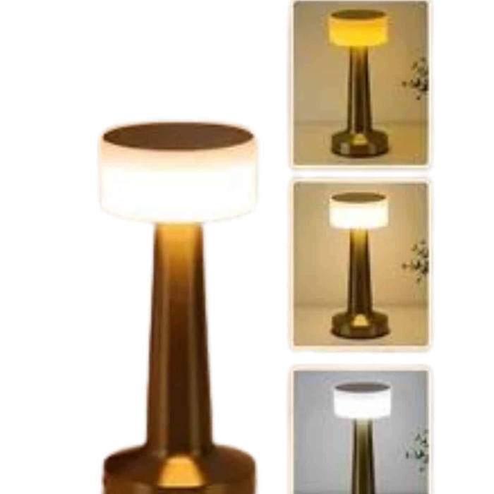 Kablosuz Renkli Masa Ve Gece Lambası Altın Rengi Dokunmatik Led Lamba