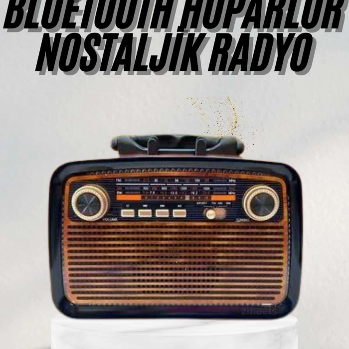 Bluetooth Hoparlör Ahşap Renk Vintage Işıklı Nostaljik Radyo Fm Ahşap Görünümlü