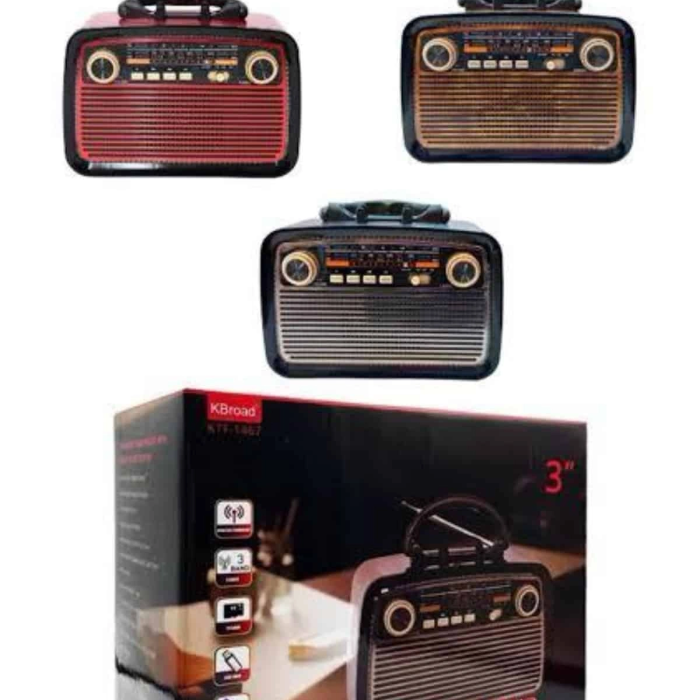 Nostaljik Görünümlü Ahşap Radyo Tf Sd Usb Girişli Led Fener Işıklı