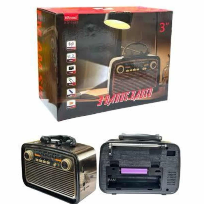 Nostalji Radyo Bluetooth Hoparlör Usb-sd Kart Giriş Led Fener Işıklı Bataryalı Pilli