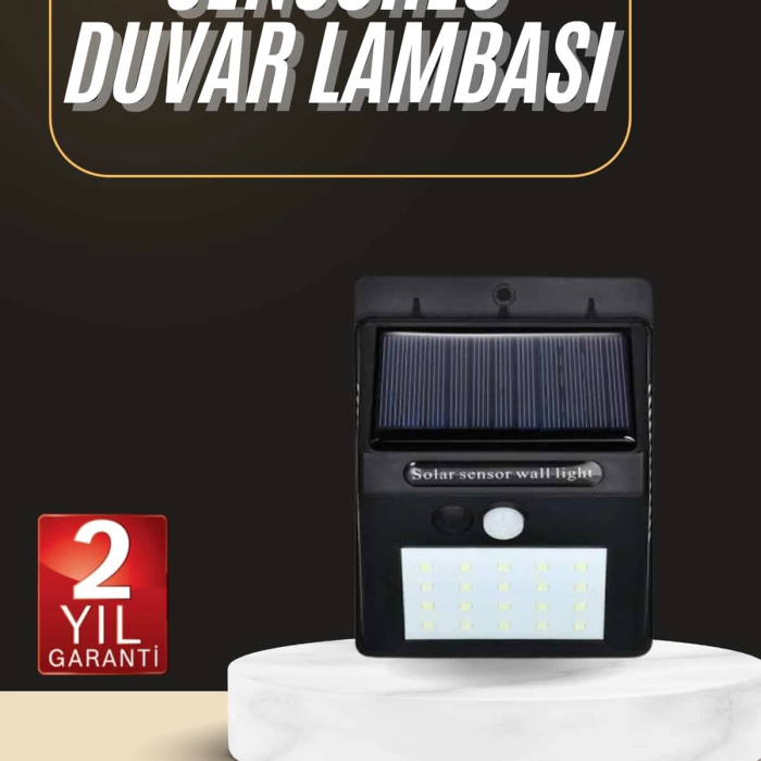 Solar Dekoratif Lambası Sensörlü Led Işık Bahçe Aydınlatma