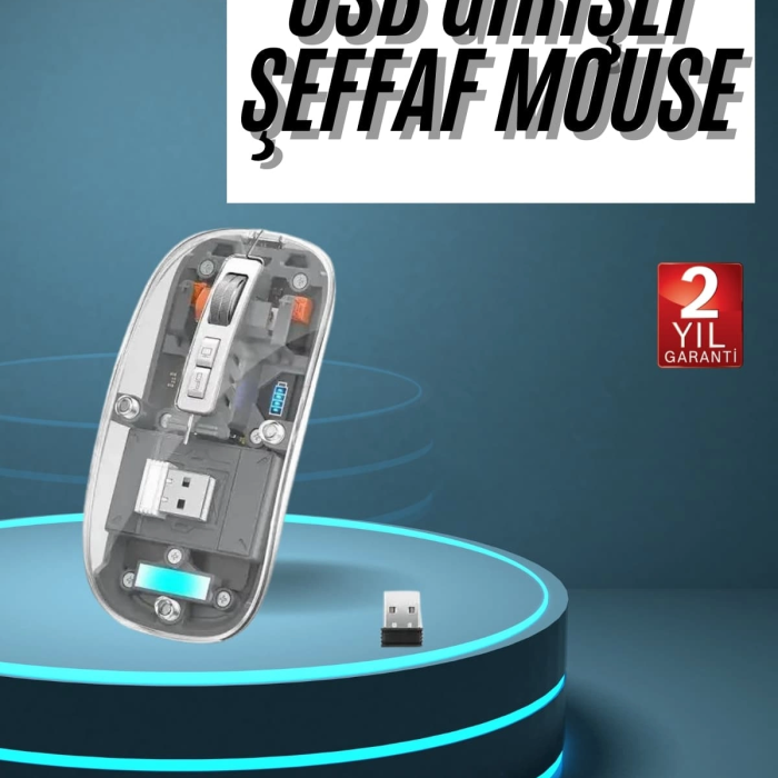Kablosuz Mouse Fare Şarjlı Bluetooth Wireless Çift Modlu Sessiz