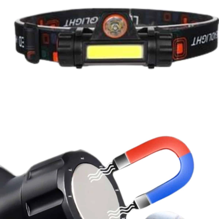 Ledli Şarjlı Kafa Lambası Led Şarjlı Su Geçirmez Kafa Feneri