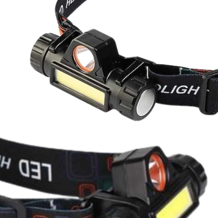 Ledli Şarjlı Kafa Lambası Led Şarjlı Su Geçirmez Kafa Feneri