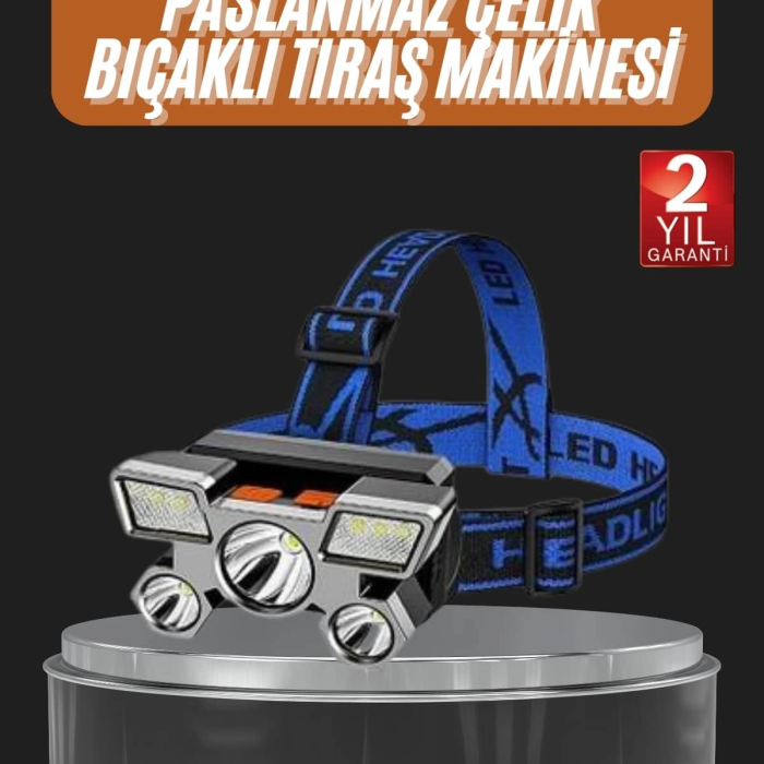 El Feneri Süper Kafa Lambası 4 Modlu 5 Led Kafa Feneri