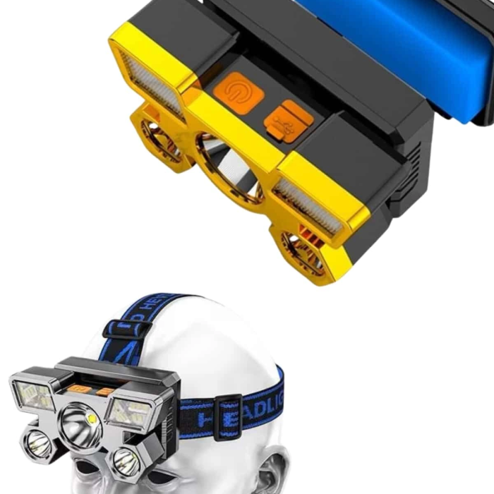 El Feneri Süper Kafa Lambası 4 Modlu 5 Led Kafa Feneri