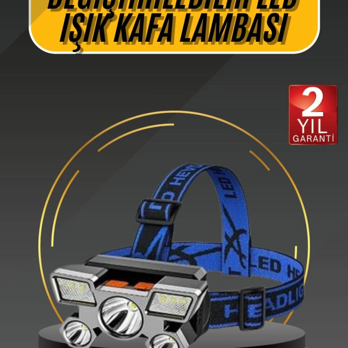 Kafa Lambası 800 Lümen 4 Mod Yüksek Işık Flaşörlü Şarjlı Led Lamba