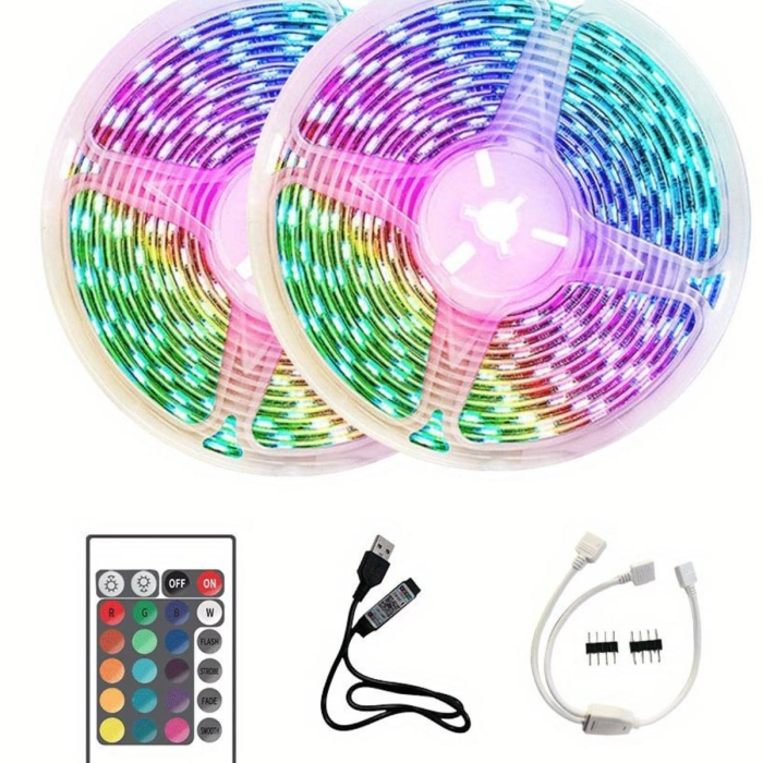 10m Şerit Led İç Mekan Renkli Rgb Şerit Led Kumandalı