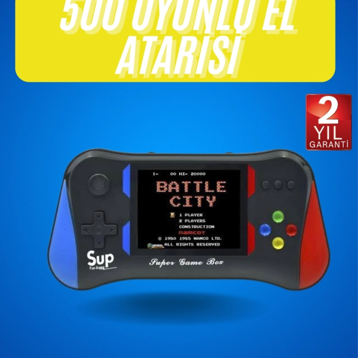 3.5 İnç 500 Klasik Retro Oyun Yüklü Kollu Oyun Konsolu