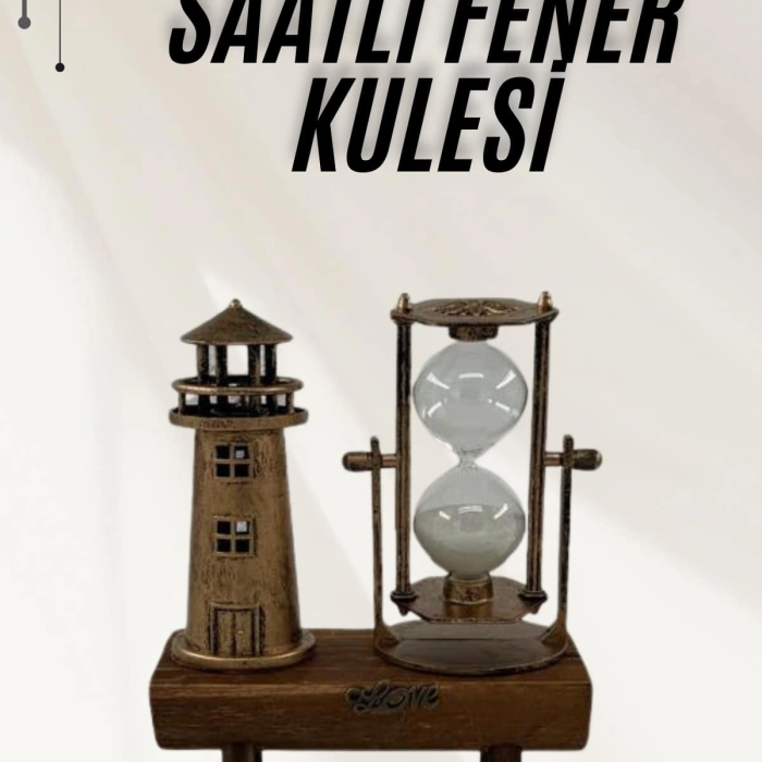 Hediyelik Eşya Retro Ahşap Deniz Feneri Kum Saati Biblo