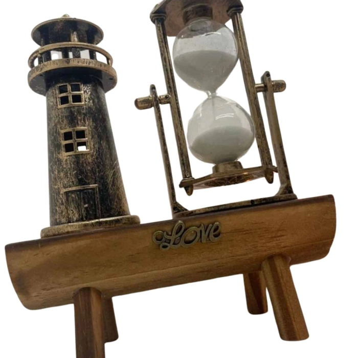 Hediyelik Eşya Retro Ahşap Deniz Feneri Kum Saati Biblo