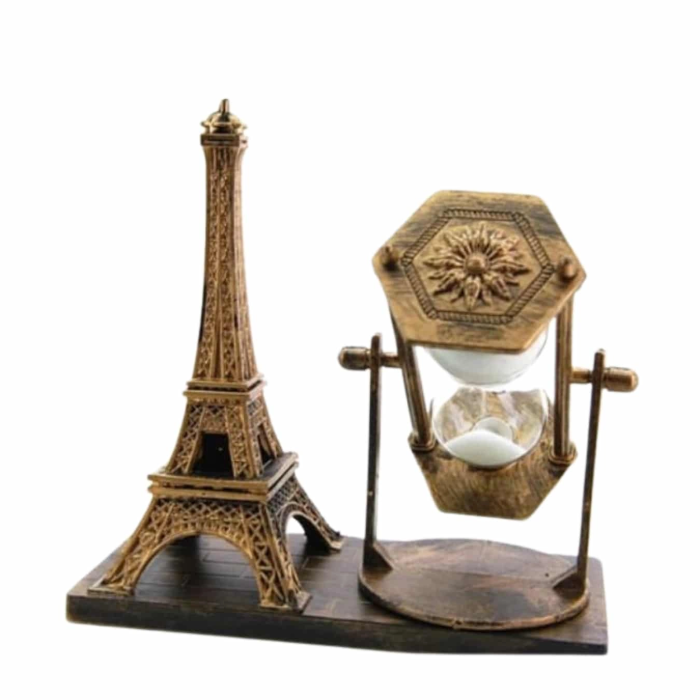 Dekoratif Eyfel Kulesi Ve Kum Saati Vintage Tarzı Masa Süsü Biblo