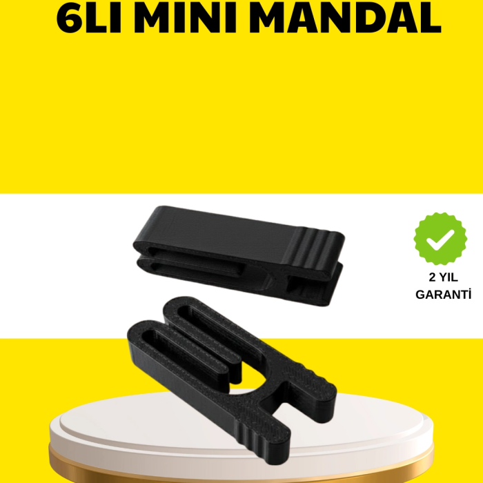 Tekrar Kullanılabilir Poşet Mandalı Siyah 6’lı Set