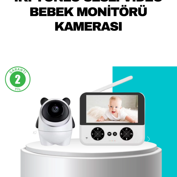 720p Bebek Kamerası Uzaktan Kontrollü Gece Görüşlü Monitör